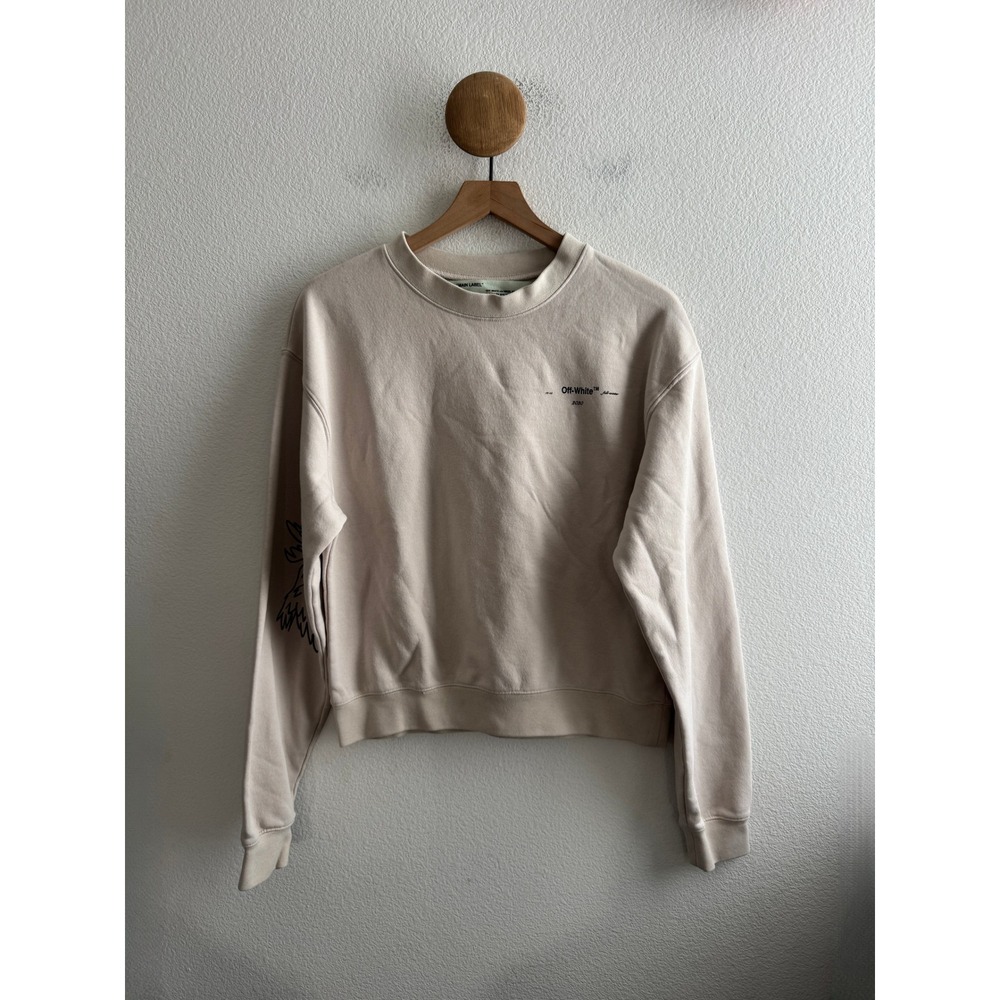 Off-White Virgil Abloh Womens Face Graphic Sweatshirt Size Large